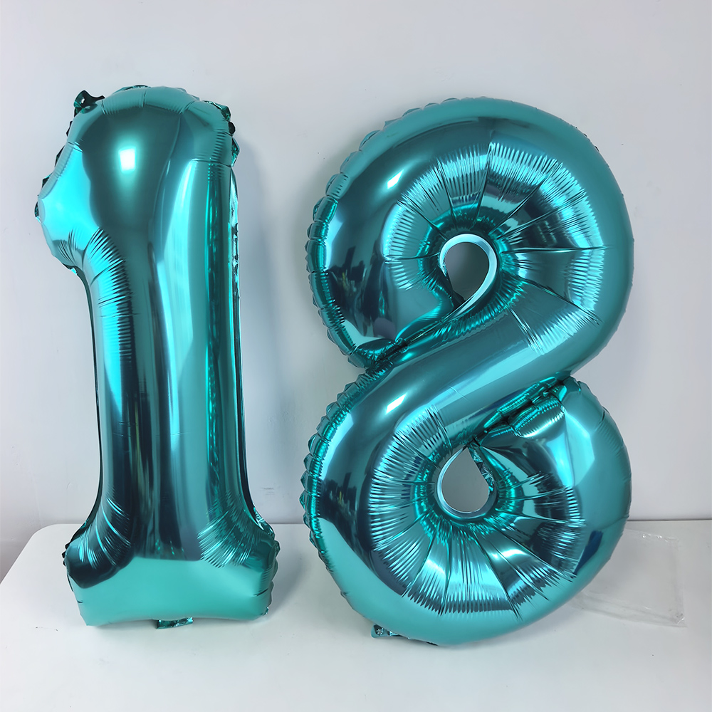 Balloon Pump Hand - 32 pouces bleu sarcelle numéro 18