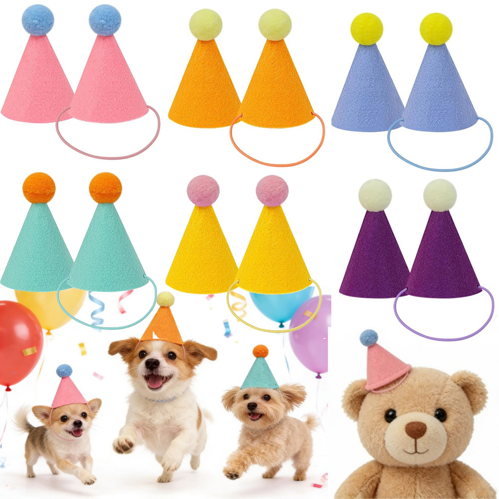 Party Hat Cone - Chapeaux de fête colorés pour animaux
