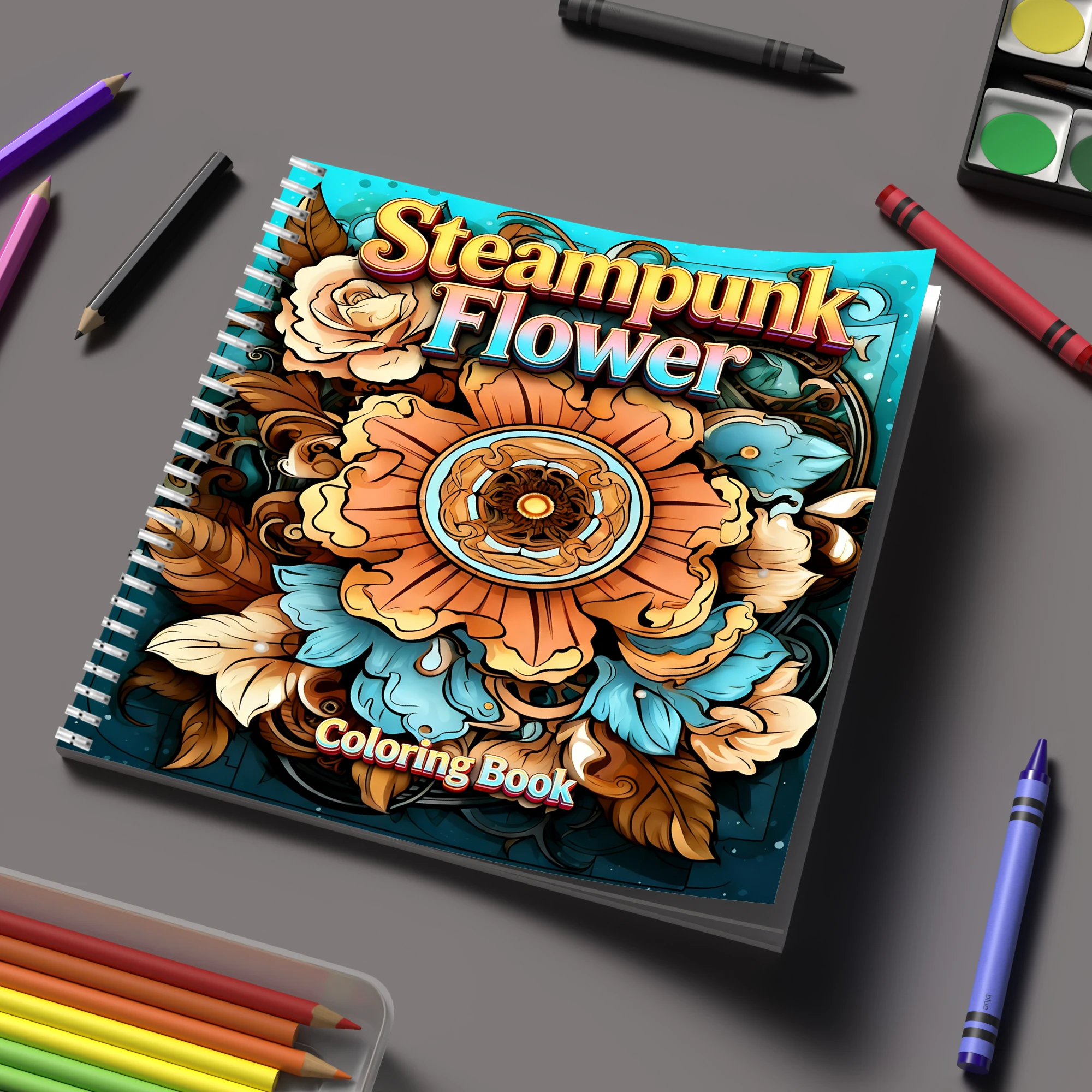 Supply Event - Livre de coloriage Steampunk Flowers pour