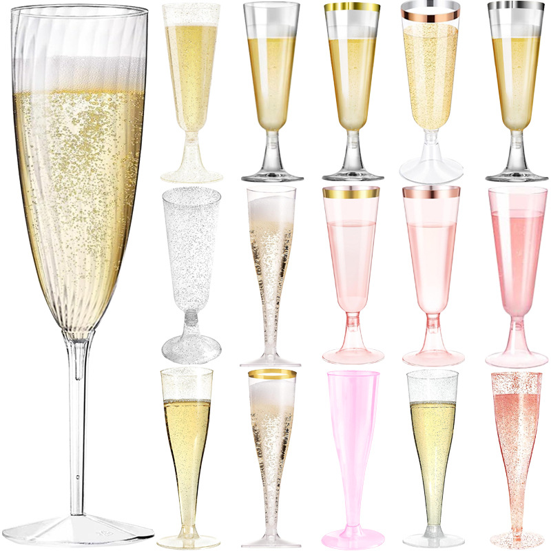 Plastic Cup 50Pcs - Verres à Champagne jetables en plastique,