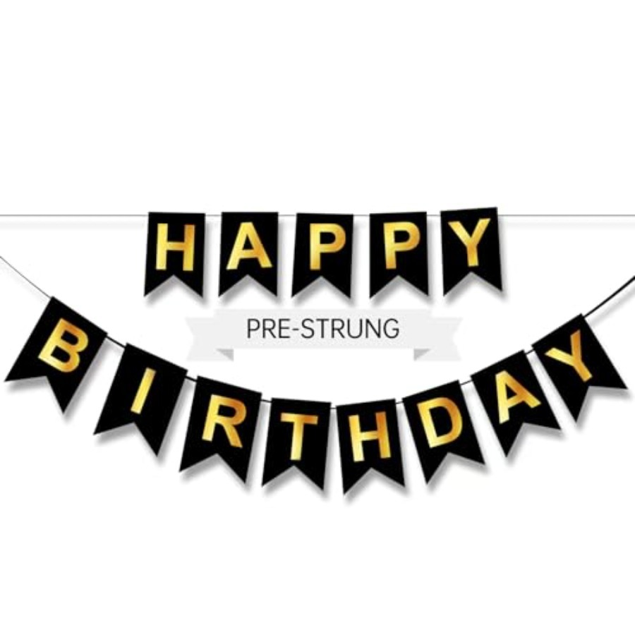 Bannière Joyeux Anniversaire,  - Party Banner Gold avis et prix